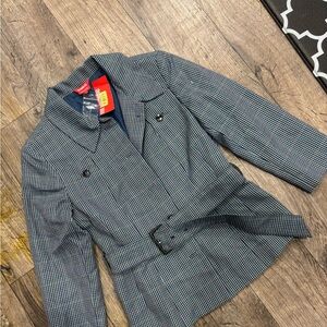 Dorothee Bliss Houndstooth Belted Peplum Jacket – NWT (5)